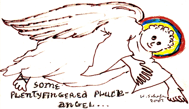 some plentyfingered pluck-angel, W J Schafer illustration