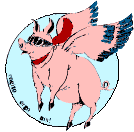 Pigasus the JPT flying pig, copyright 2008 Schafer