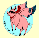 Pigasus the JPT flying pig, copyright 2008 Schafer