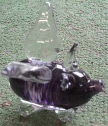 purple Pigasus, glass, side view