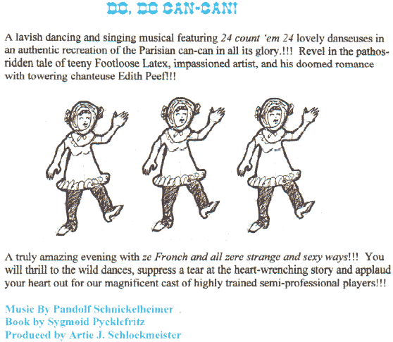 3 dancing can-can dolls- ad for Do Do Can-Can