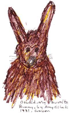 Oswald, My Favorite Bunny, by Amy Clink, 1981, crayon