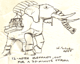 12-Metre Elephant, out for a 30-min stroll- Schafer '08