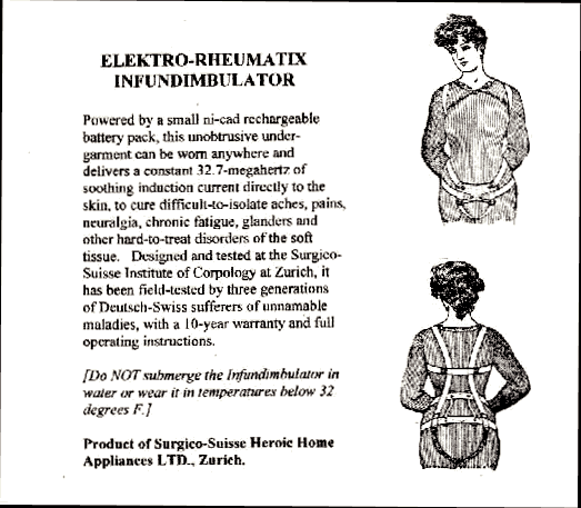 Elektro-Rheumatix Infundimbulator- undergarment cures disorders