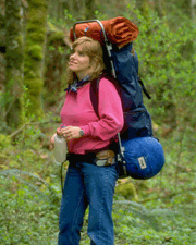 AP Distich in wilderness,tall backpack