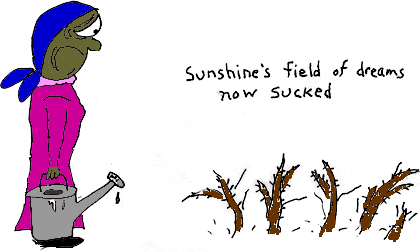 Sunshine's field of dreams now sucked: sad waterer