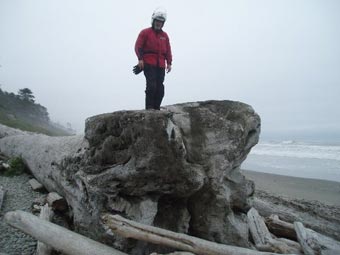 standing on great log 1