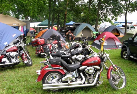 neat biker campsite