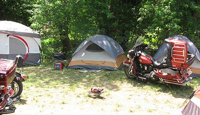 bike and tents